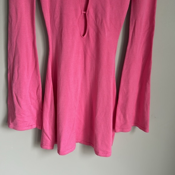 NEW Meshki Birdie Long Sleeve Knit Mini Dress in Bubblegum XXS - Picture 4 of 14